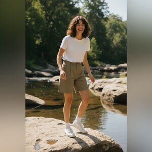 NWT Uniqlo x COMPTOIR DES COTONNIERS Linen-Blend Pleated Shorts